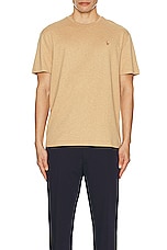 Polo Ralph Lauren Pima Polo Tee in Classic Camel Heather, view 4, click to view large image.