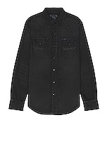 Polo Ralph Lauren Western Denim Shirt in Polo Black, view 1, click to view large image.