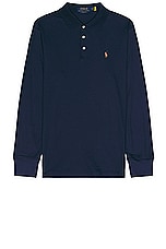 Polo Ralph Lauren Pima Long Sleeve Polo in Navy, view 1, click to view large image.