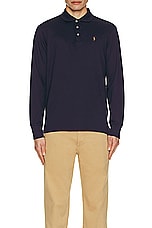 Polo Ralph Lauren Pima Long Sleeve Polo in Navy, view 4, click to view large image.