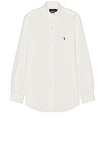 Polo Ralph Lauren Long Sleeve Chambray Shirt in White, view 1, click to view large image.