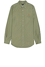 Polo Ralph Lauren Long Sleeve Oxford Classic Shirt in Sage Green, view 1, click to view large image.