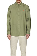 Polo Ralph Lauren Long Sleeve Oxford Classic Shirt in Sage Green, view 4, click to view large image.