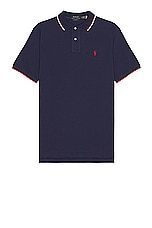 Polo Ralph Lauren Tipped Mesh Classic Polo in Newport Navy, view 1, click to view large image.