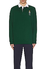 Polo Ralph Lauren Longsleeve Bear Polo in Forest HRTG Green, view 4, click to view large image.