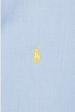 Polo Ralph Lauren Short Sleeve Linen Shirt in Blue Hyacinth, view 3, click to view large image.