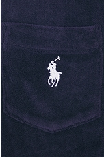 Polo Ralph Lauren Terry Knit Shirt in Newport Navy, view 3, click to view large image.