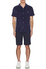 Polo Ralph Lauren Terry Knit Shirt in Newport Navy, view 5, click to view large image.
