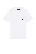 Polo Ralph Lauren Terry Knit Shirt in White, view 1, click to view large image.