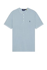 Polo Ralph Lauren Featherweight Mesh Henley in Vessel Blue, view 1, click to view large image.