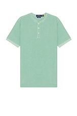Polo Ralph Lauren Featherweight Mesh Henley in Faded Mint, view 1, click to view large image.