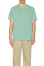 Polo Ralph Lauren Featherweight Mesh Henley in Faded Mint, view 4, click to view large image.
