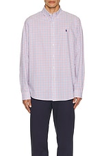 Polo Ralph Lauren Poplin Shirt in Blue & Red Multi, view 4, click to view large image.