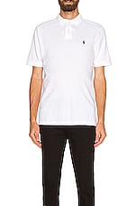 Polo Ralph Lauren Classic Fit Mesh Polo in White, view 3, click to view large image.