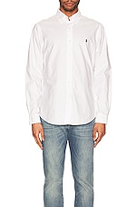Polo Ralph Lauren Garment Dyed Oxford Shirt in White, view 4, click to view large image.