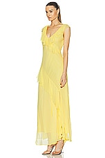 Polo Ralph Lauren Crinkle Chiffon Dress in Sunfish Yellow, view 4, click to view large image.