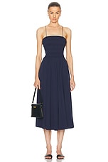 Polo Ralph Lauren Spaghetti Strap Midi Dress in Cruise Navy, view 1, click to view large image.