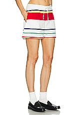 Polo Ralph Lauren Terry Cotton Stripe Short in Multi Stripe, view 2, click to view large image.