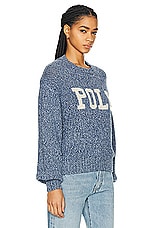 Polo Ralph Lauren Intarsia Long Sleeve Pullover Sweater in Denim Marl, view 2, click to view large image.