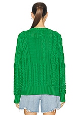 Polo Ralph Lauren Flag Knit Pullover Sweater in Stem Green, view 3, click to view large image.