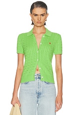 Polo Ralph Lauren Short Sleeve Cardigan in Riviera Green | FWRD