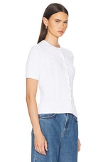Polo Ralph Lauren Short Sleeve Cardigan in White, view 2, click to view large image.