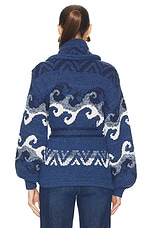 Polo Ralph Lauren Long Sleeve Belted Cardigan in Carolina Blue Multi, view 4, click to view large image.