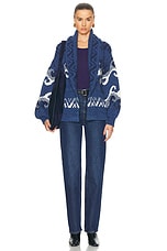 Polo Ralph Lauren Long Sleeve Belted Cardigan in Carolina Blue Multi, view 5, click to view large image.