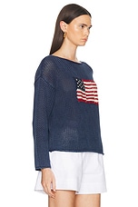 Polo Ralph Lauren Flag Long Sleeve Sweater in Blue Multi, view 2, click to view large image.