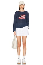 Polo Ralph Lauren Flag Long Sleeve Sweater in Blue Multi, view 4, click to view large image.