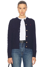 Polo Ralph Lauren Long Sleeve Cardigan in Hunter Navy, view 2, click to view large image.