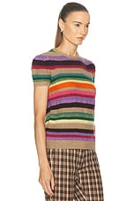 Polo Ralph Lauren Short Sleeve Sweater in Multi Stripe, view 2, click to view large image.