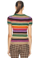 Polo Ralph Lauren Short Sleeve Sweater in Multi Stripe, view 3, click to view large image.