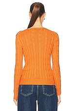Polo Ralph Lauren Julianna Long Sleeve Pullover Sweater in Sun Orange, view 3, click to view large image.