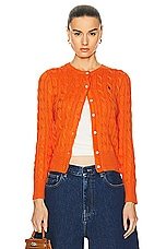 Polo Ralph Lauren Cotton Cardigan in Kona Orange, view 1, click to view large image.