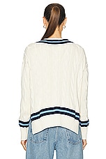 Polo Ralph Lauren Cricket Pullover Sweater in Cream & Navy, view 3, click to view large image.