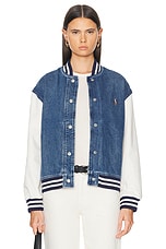 Polo Ralph Lauren Denim Unlined Bomber in Merl Wash, view 1, click to view large image.