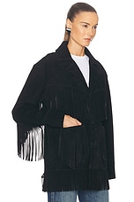 Polo Ralph Lauren Fringe Jacket in Black, view 3, click to view large image.