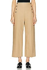 Polo Ralph Lauren Wide Leg Cropped Pant in Monument Tan, view 1, click to view large image.