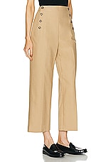 Polo Ralph Lauren Wide Leg Cropped Pant in Monument Tan, view 2, click to view large image.