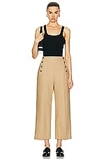 Polo Ralph Lauren Wide Leg Cropped Pant in Monument Tan, view 4, click to view large image.