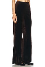 Polo Ralph Lauren Velvet Wide Leg Pant in Circuit Brown, view 2, click to view large image.