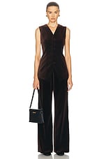 Polo Ralph Lauren Velvet Wide Leg Pant in Circuit Brown, view 5, click to view large image.