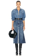 Polo Ralph Lauren Denim Midi Skirt in Delta Wash, view 5, click to view large image.