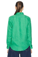 Polo Ralph Lauren Linen Long Sleeve Shirt in Vineyard Green, view 3, click to view large image.