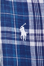 Polo Ralph Lauren Long Sleeve Button Up Plaid Top in Blue, Navy, & White, view 5, click to view large image.