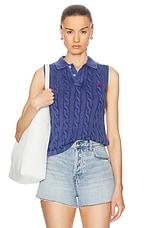 Polo Ralph Lauren Sleeveless Polo Top in Blue Yacht, view 1, click to view large image.