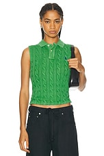 Polo Ralph Lauren Sleeveless Polo Top in Fiji Green, view 1, click to view large image.