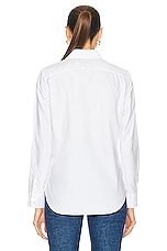 Polo Ralph Lauren Oxford Long Sleeve Button Up Shirt in White, view 3, click to view large image.