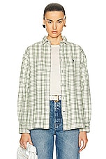 Polo Ralph Lauren Long Sleeve Plaid Shirt in Cream & Green Multi, view 1, click to view large image.